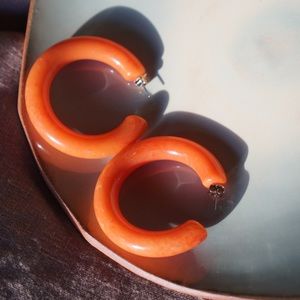 Anthropologie coral hoops (large)